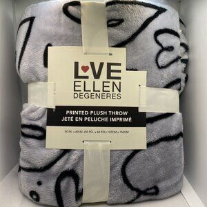 Love Ellen Degeneres Printed Plush Throw Blanket 50 X 60 Tv Talk Show Celebrity
